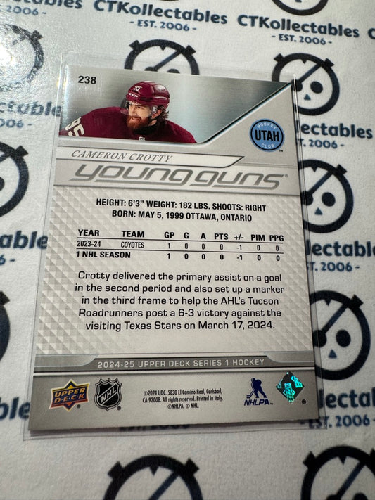 2024-25 Upper Deck Hockey Series 1 Young Guns Cameron Crotty #238 Utah