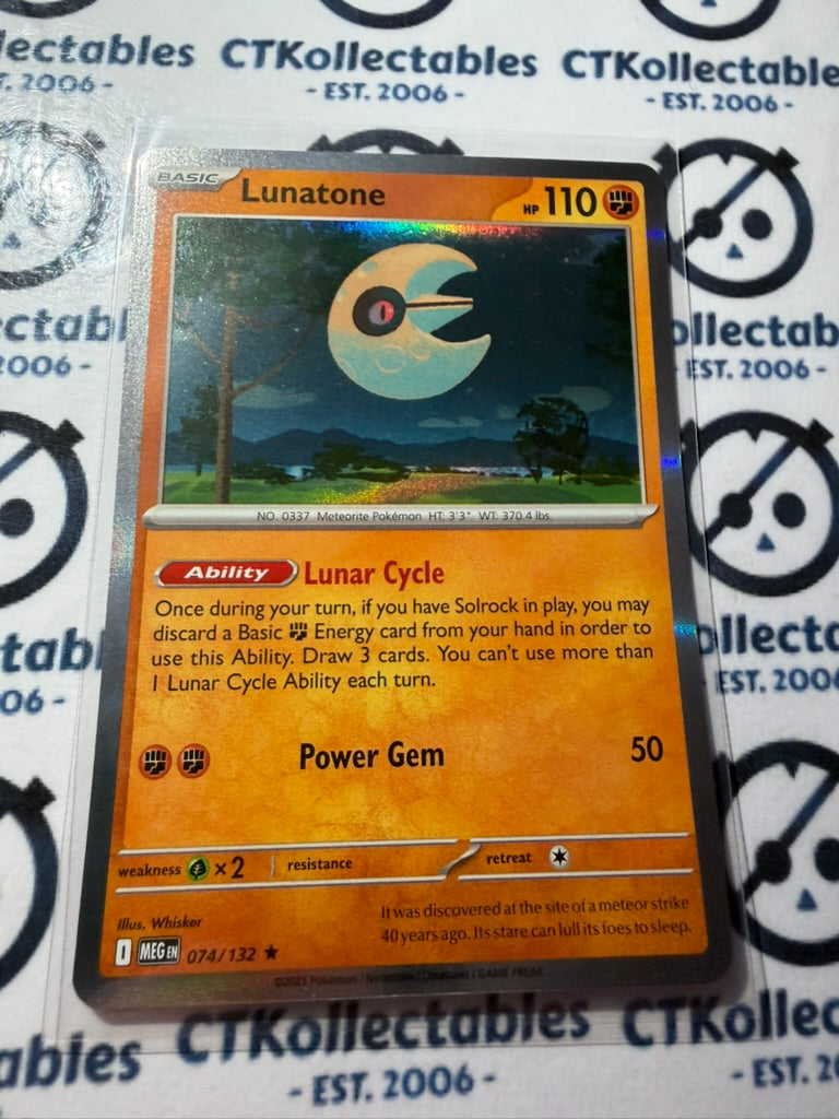 Lunatone Holo Rare Mega Evolution #074/132 Pokemon