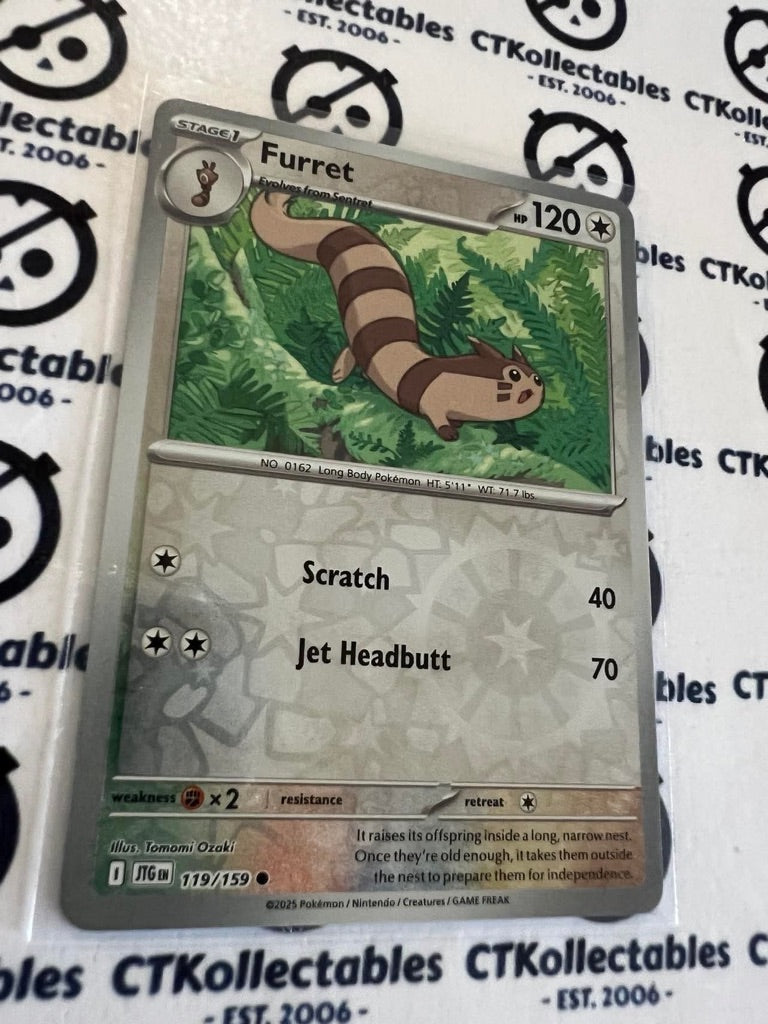 Furret Reverse Holo #119/159 Journey Together Pokemon Card TCG