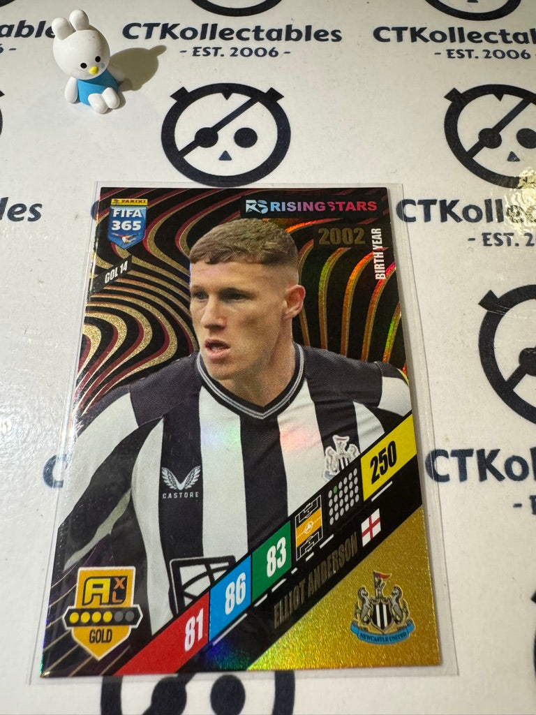 2024 PANINI ADRENALIN XL FIFA 365 ELLIOT ANDERSON GOLD RISING STARS #GOL 14