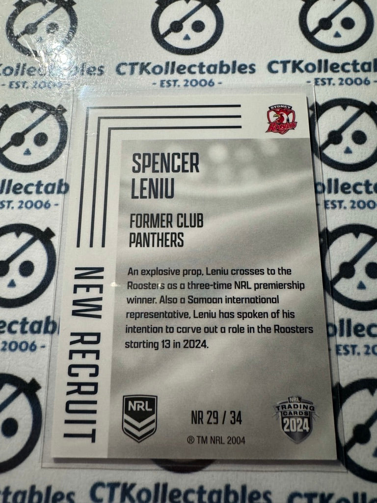 2024 NRL TLA Elite New Recruit - Spencer Leniu NR29 Roosters