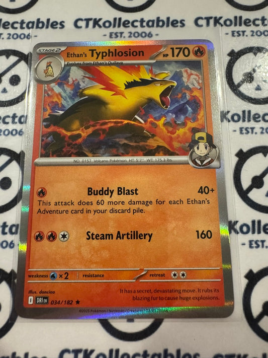 Ethan's Typhlosion Holo Rare #034/182 Scarlet & Violet Destined Rivals