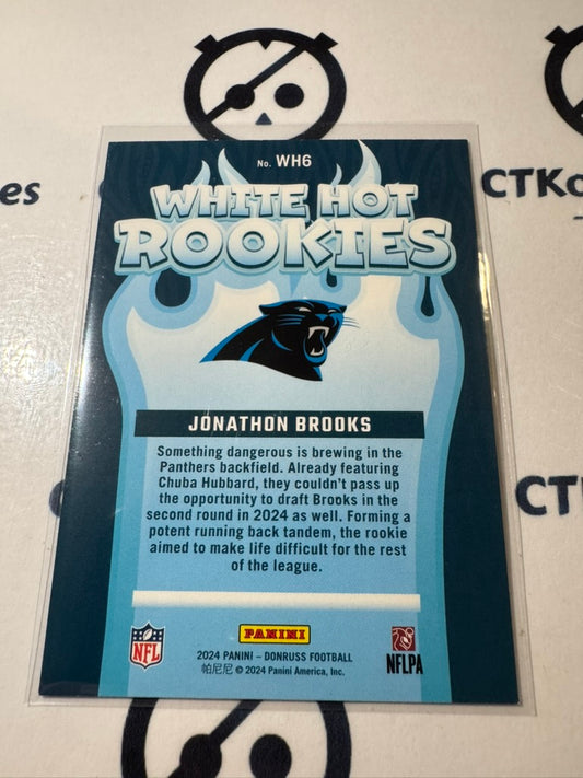 2024 NFL Panini Donruss White Hot Rookies #6 Jonathon Brooks Carolina Panthers