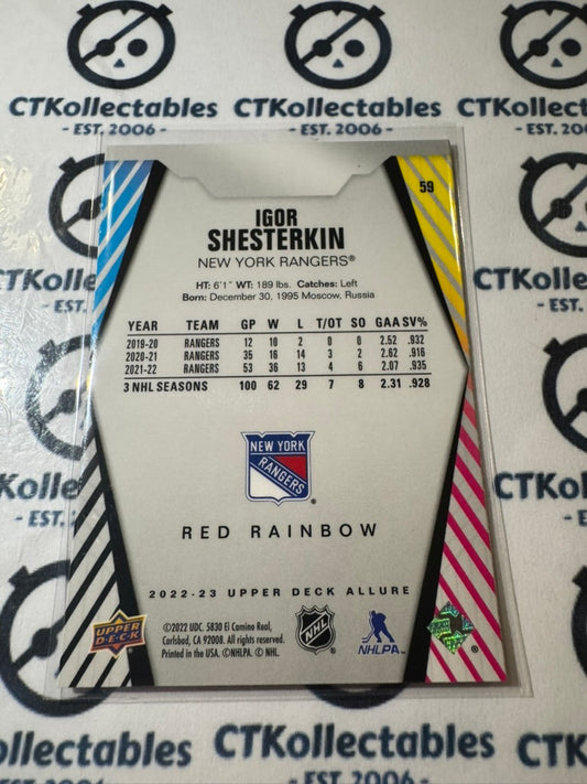 2022-23 Upper Deck Allure - #59 Igor Shesterkin Red Rainbow Rangers