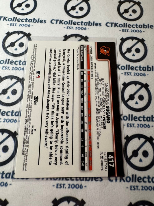 2025 Topps Series 2 Baseball Tomoyuki Sugano rookie RC #417 Orioles