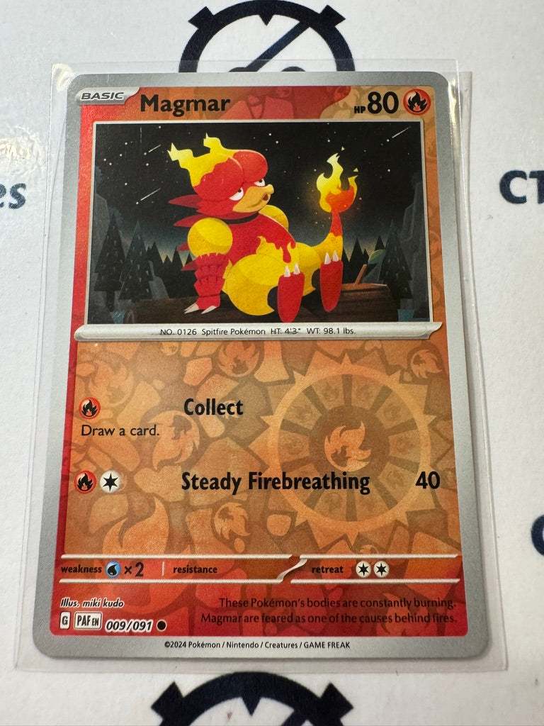 Magmar Reverse Holo #009/091 2024 Paldean Fates Pokemon Card