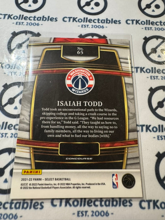 2021-22 Panini NBA Select Isaiah Todd Rookie Concourse #65 Wizards