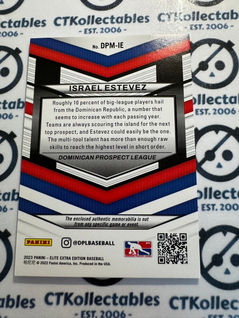 2023 Panini Baseball Elite Extra Israel Estevez DPL Rookie Patch DPM-IE