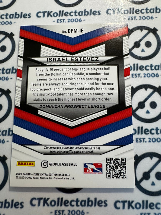 2023 Panini Baseball Elite Extra Israel Estevez DPL Rookie Patch DPM-IE