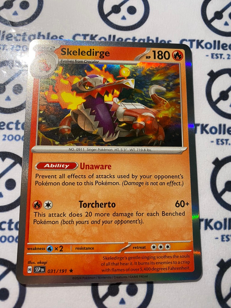 Skeledirge Holo Rare #031/191 Surging Sparks Pokémon TCG 2024