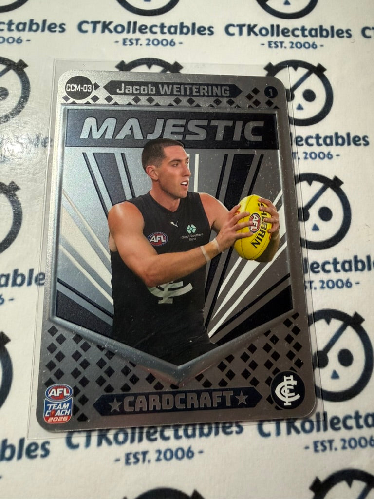 2026 Teamcoach AFL Cardcraft Majestic CCM-03 IJacob Weitering #1 Blues