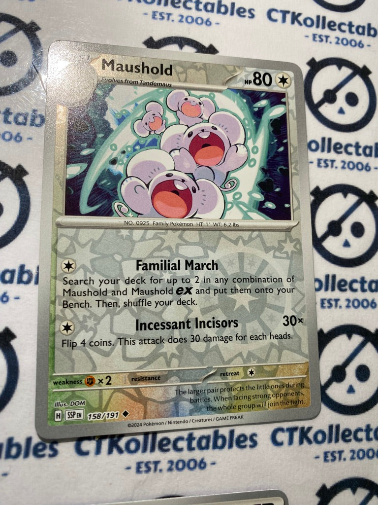 Maushold Reverse Holo #158/191 Surging Sparks Pokémon TCG 2024
