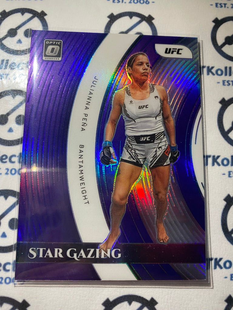 2022 UFC Panini Optic Star Gazing Julianna Pena Purple Velocity Prizm