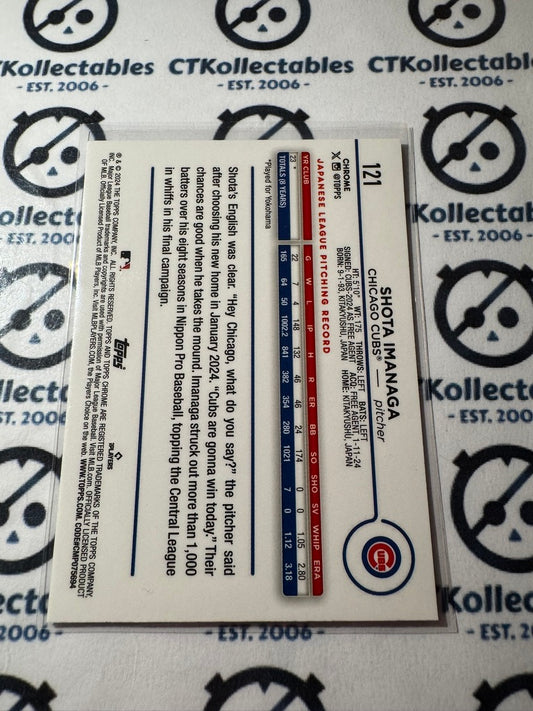 2024 Topps Chrome Baseball Shota Imanaga rookie card RC #121 Cubs