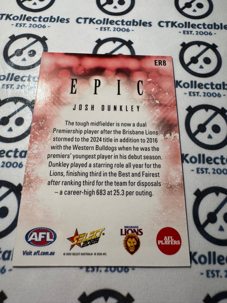 2025 AFL Footy Stars EPIC Josh Dunkley #ER8 Lions