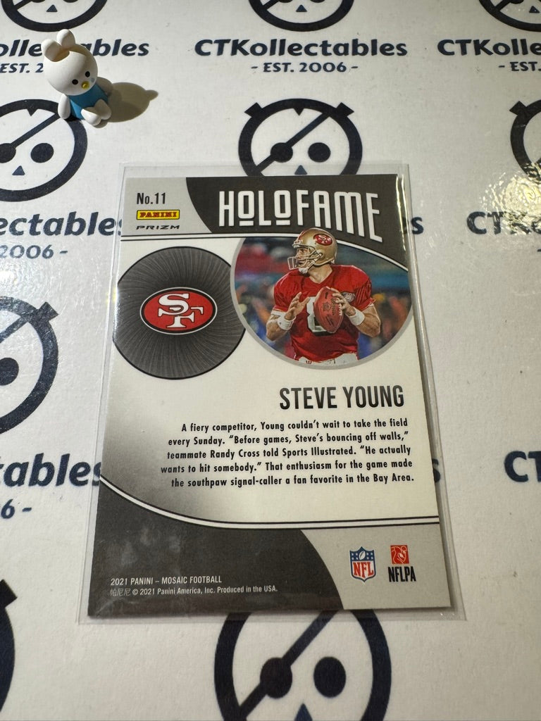 2021 PANINI NFL MOSAIC STEVE YOUNG HOLOFAME SILVER MOSAIC PRIZM #11 49ERS