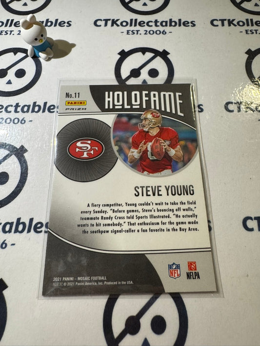 2021 PANINI NFL MOSAIC STEVE YOUNG HOLOFAME SILVER MOSAIC PRIZM #11 49ERS