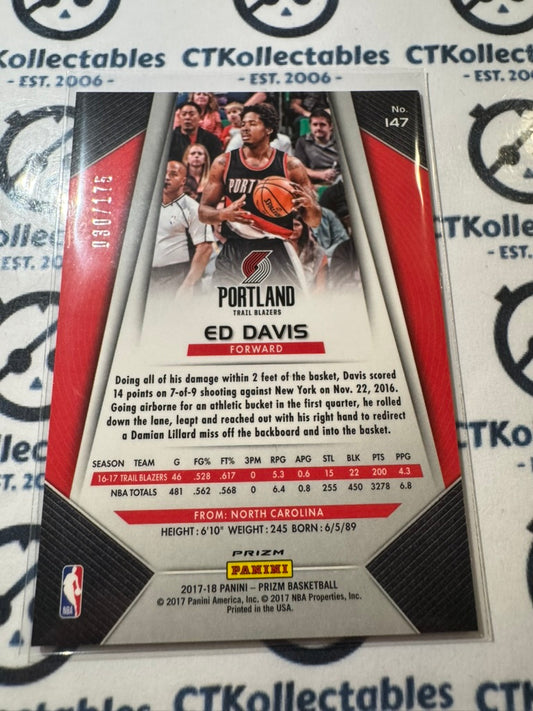 2017-18 NBA Panini Prizm Ed Davis Blue Fast break Prizm #030/175 Portland