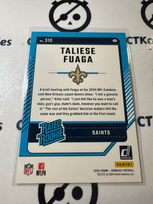 2024 NFL Panini Donruss Rated rookie #310 Taliese Fuaga Saints