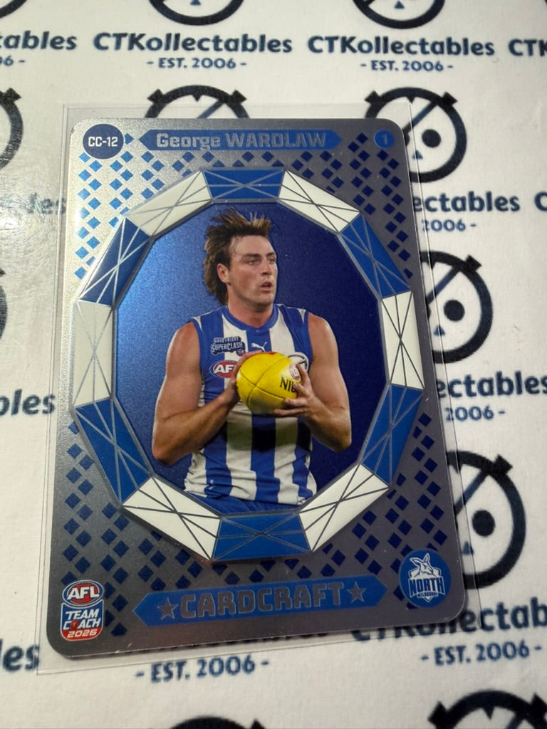 2026 Teamcoach AFL Cardcraft CC-12 George Wardlaw #1 Kangaroos