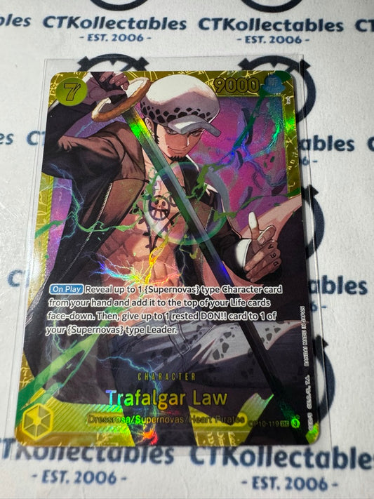 One Piece TCG Trafalgar Law GOLD Card OP10-119 SEC Royal Blood NM/M