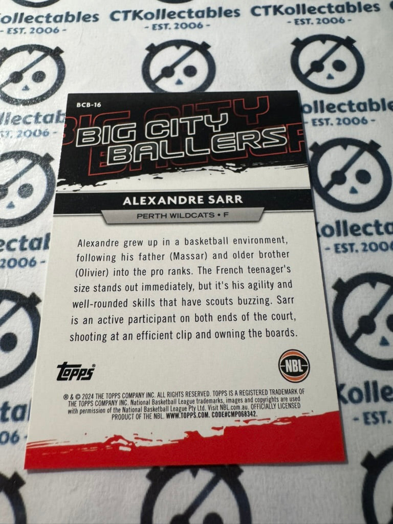 2023-24 Topps NBL Alexandre Sarr Big City Ballers #BCB-16 Wildcats