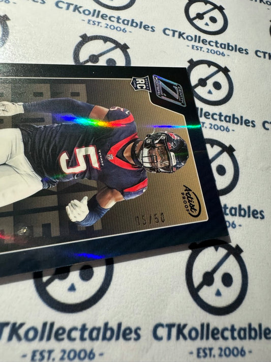 2022 NFL Panini ZENITH Football Jalen Pitre Artist Proof Jersey Number #05/50