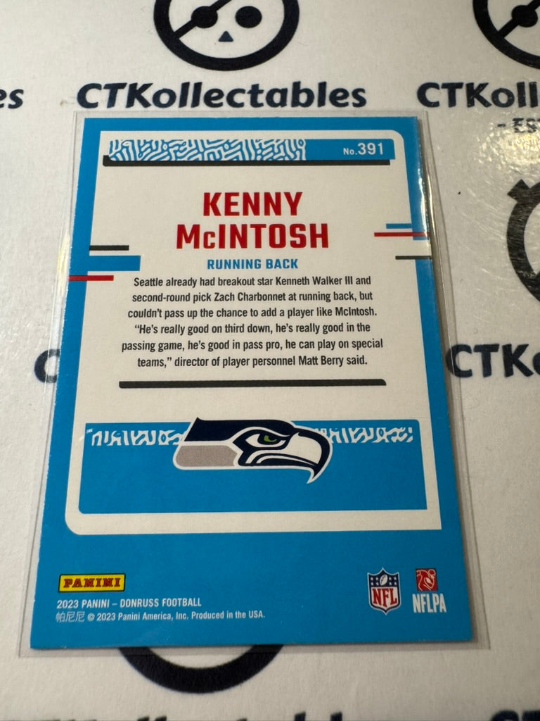 2023 NFL Panini Donruss Rated Rookie #391 Kenny McIntosh Seattle Seahawks