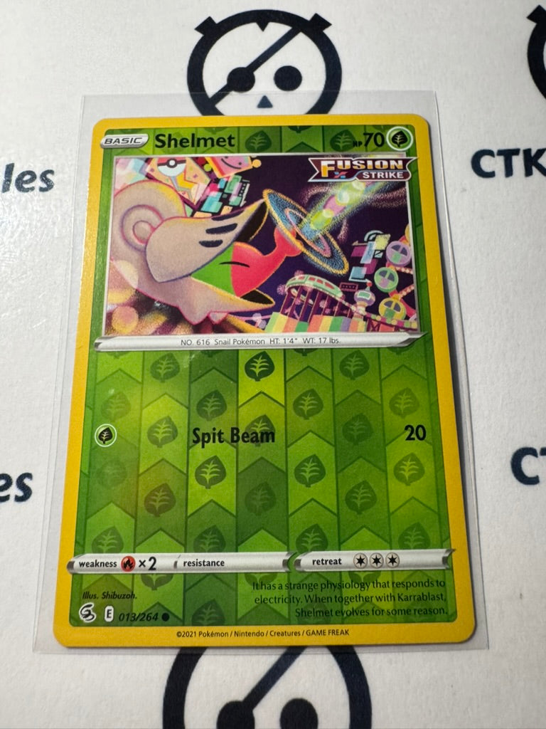 Shelmet Reverse Holo #013/264 2021 Sword & Shield Fusion Strike Pokemon Card