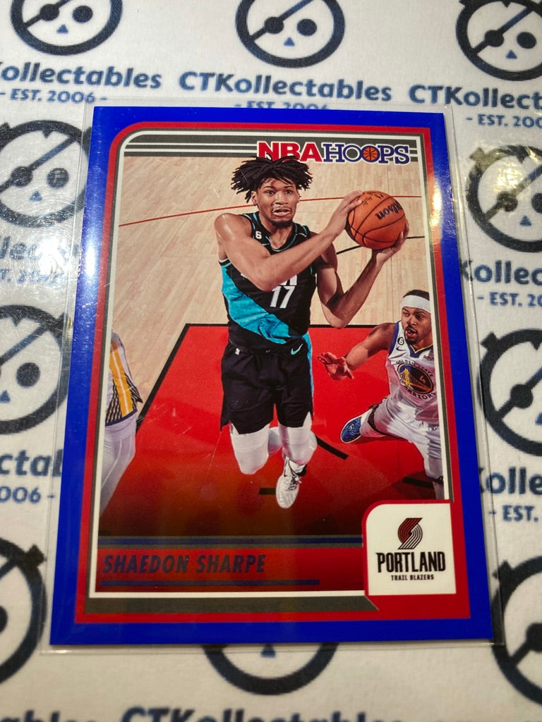 2023-24 Panini NBA HOOPS Shaedon Sharpe Blue Parallel #166 Portland