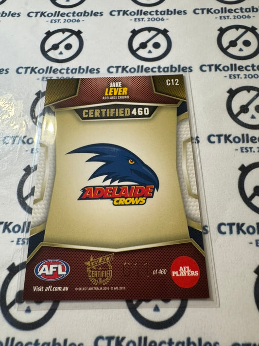 2016 AFL Select Certified Certified 460 Jake Lever #011/460 #C12 Crows