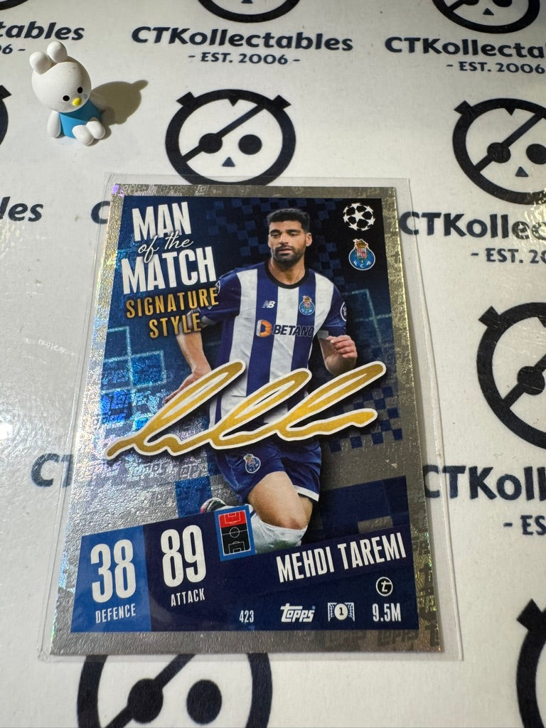 2023-24 TOPPS MATCH ATTAX MEHDI TAREMI MAN OF THE MATCH SIGNATURE STYLE #423