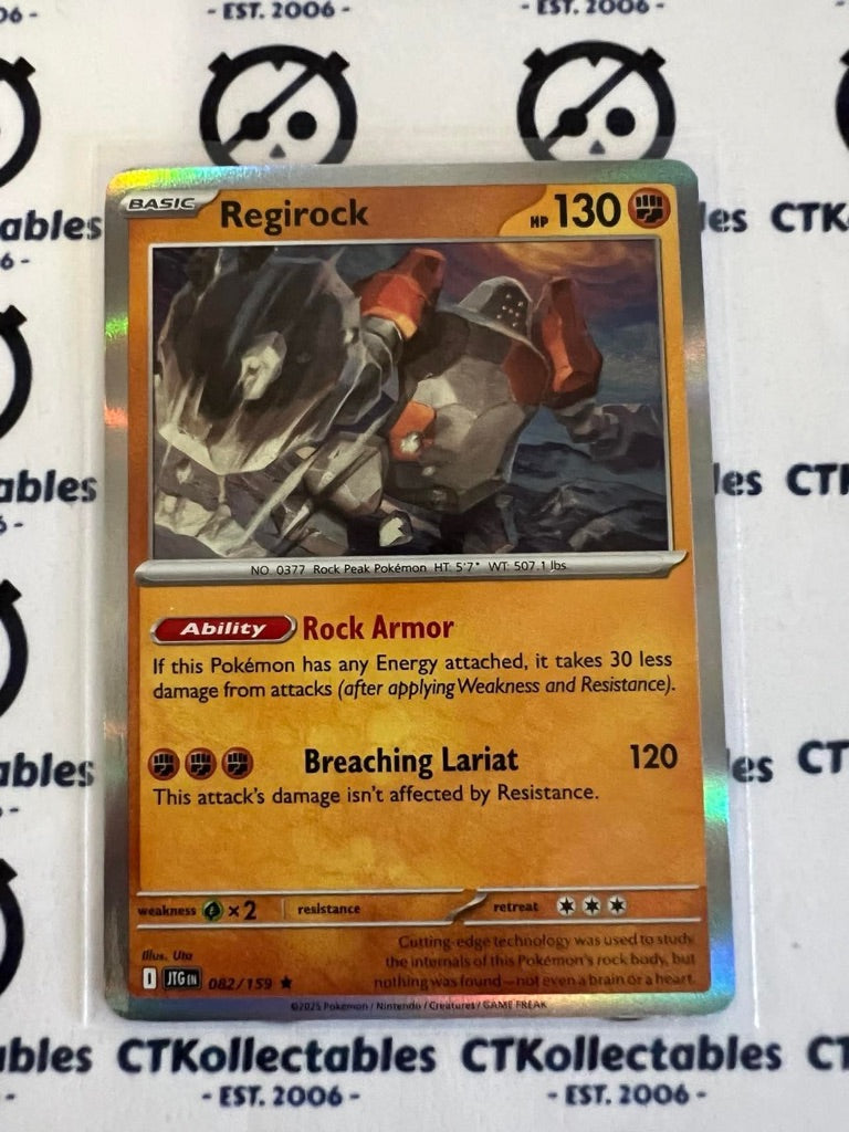 Regirock Holo Rare #082/159 Journey Together Pokemon Card TCG
