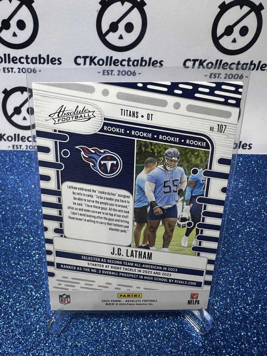 2024 NFL Panini Absolute Rookie RC #107 J.C. Latham Tennessee Titans