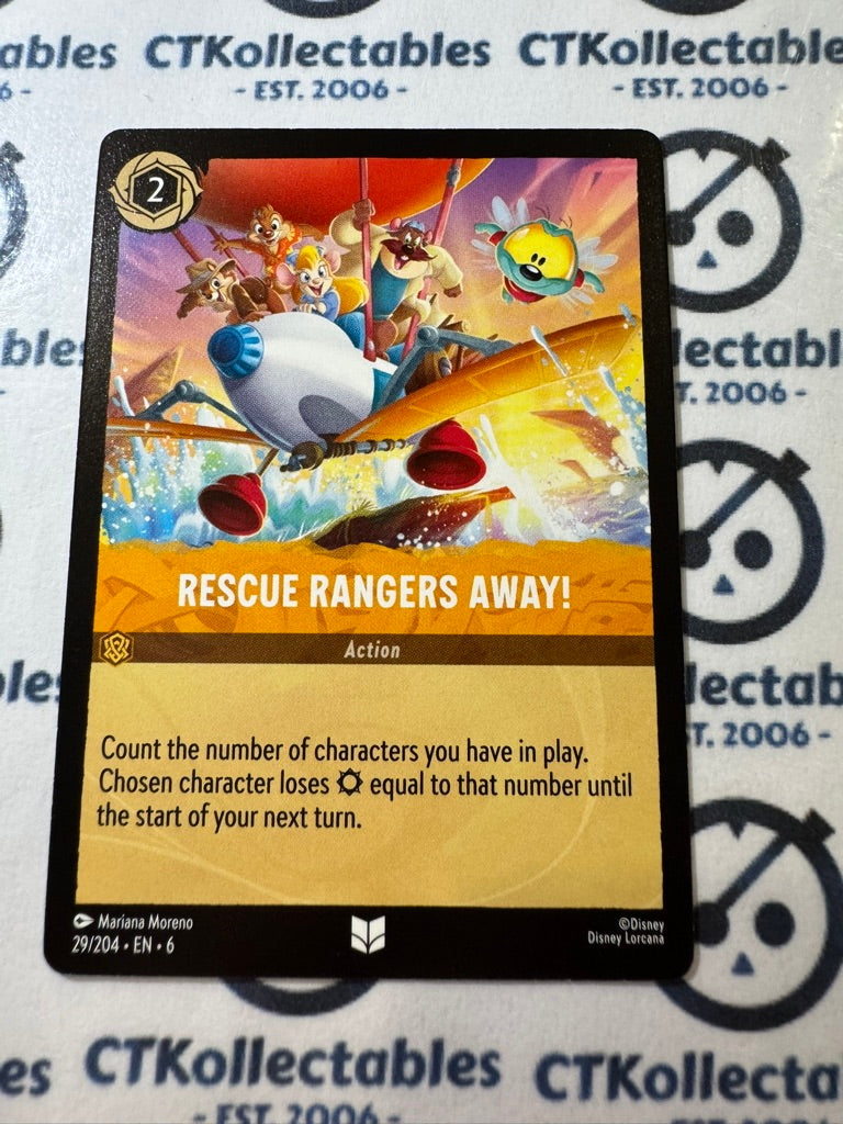 2024 DISNEY LORCANA Azurite Sea - Rescue Ranger Away #29/204 NON FOIL Game Card