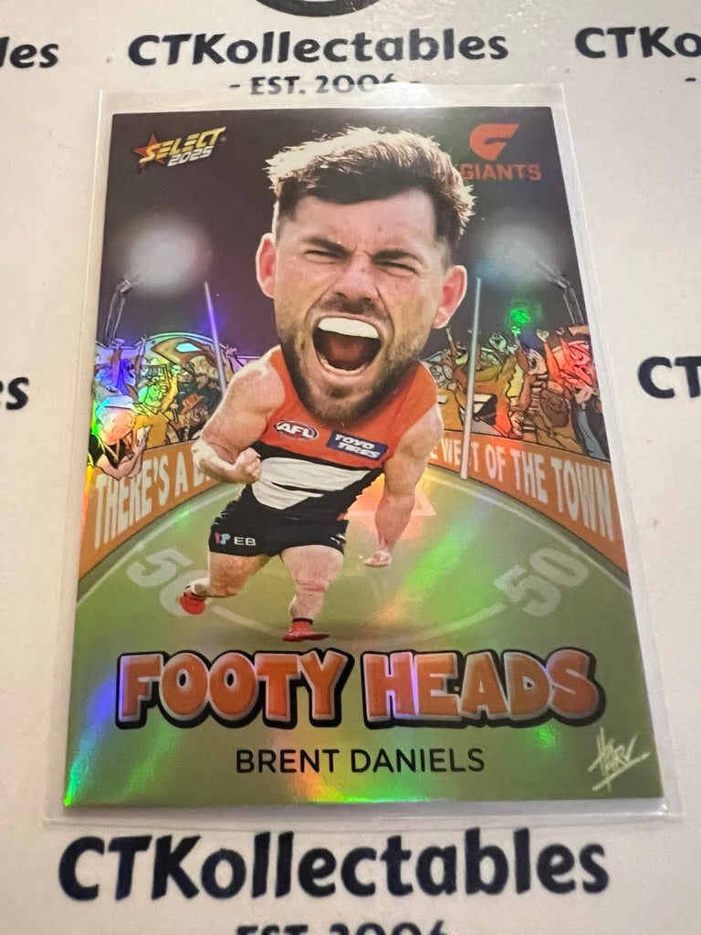 2025 AFL Footy Stars Footy Heads Trent Daniels FH43 Giants