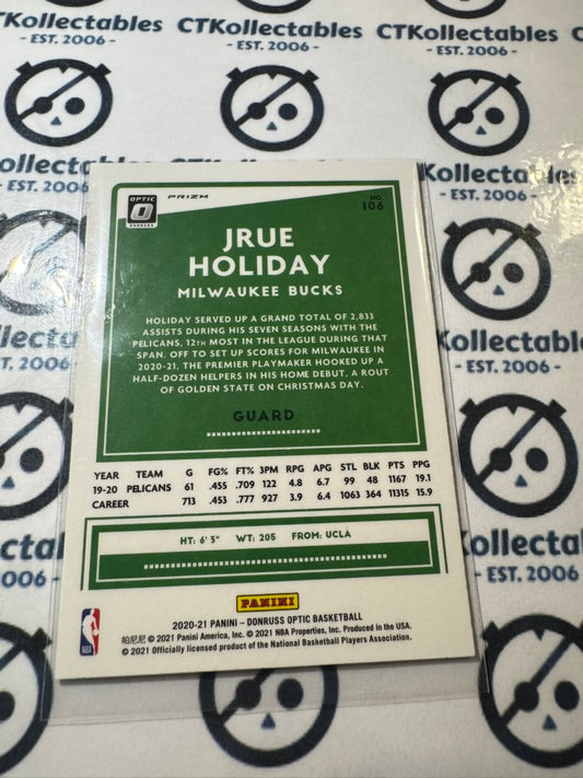 2020-21 NBA Donruss Optic Jrue Holiday Holo Prizm #106 Bucks