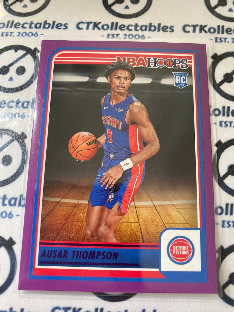 2023-24 Panini NBA HOOPS Ausar Thompson rookie RC Purple Parallel #255 Pistons