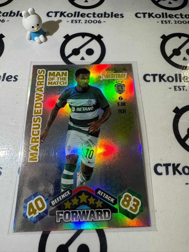 2023-24 TOPPS MATCH ATTAX HERITAGE MARCUS EDWARDS MAN OF THE MATCH #324