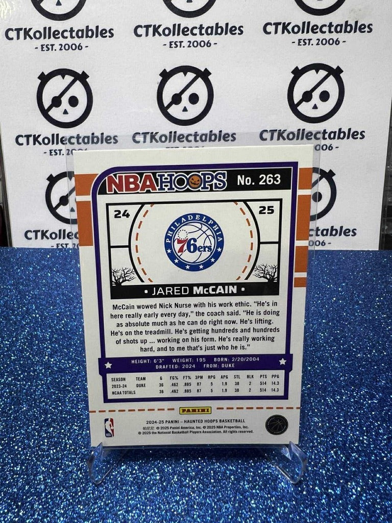 2024-25 Panini NBA HAUNTED HOOPS Rookie Card #263 Jared McCain 76ers