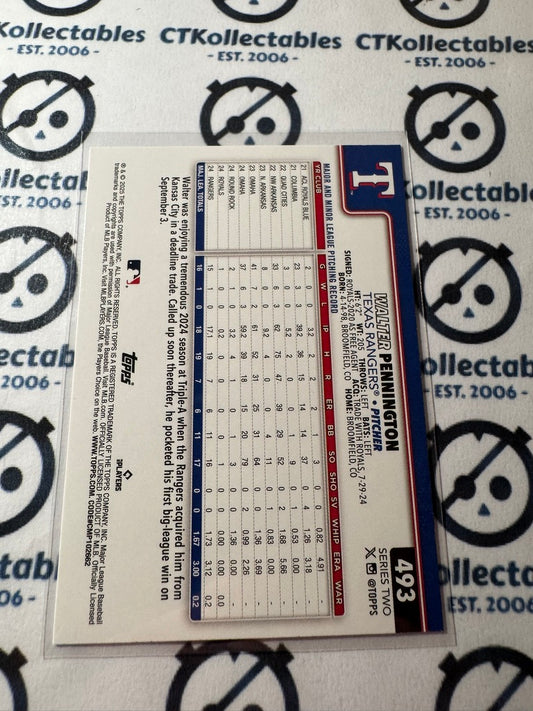 2025 Topps Series 2 Baseball #493 Walter Pennington Rookie Texas Rangers RC