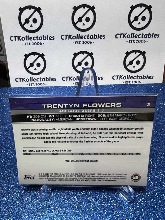 2023-24 Topps Chrome NBL Rookie #2 Trentyn Flowers Adelaide 36ers