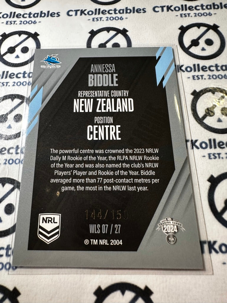 2024 TLA NRL Traders World In League - Silver Annessa Biddle #144/150 Sharks