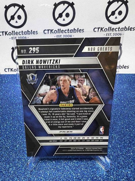 2024-25 Panini Mosaic NBA Greats Silver Mosaic Prizm #295 Dirk Nowitzki Mavs