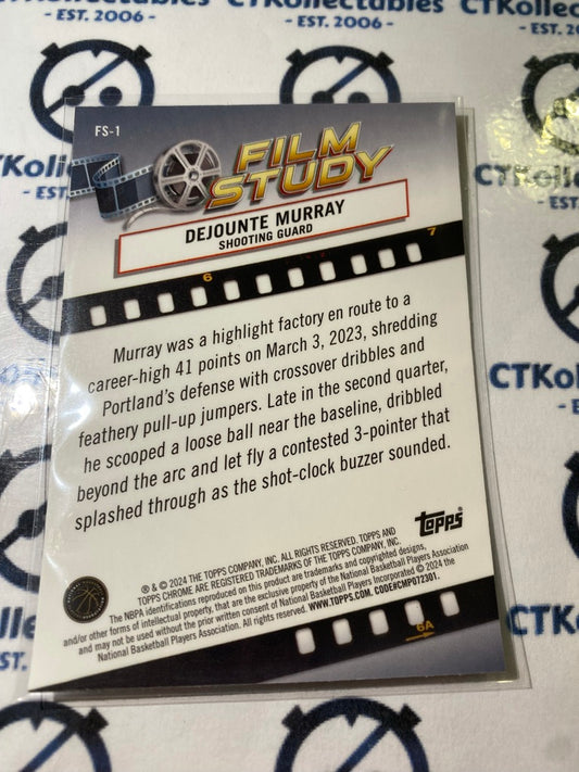 2023/24 Topps NBA Chrome Dejounte Murray Film Study Refractor #FS-1