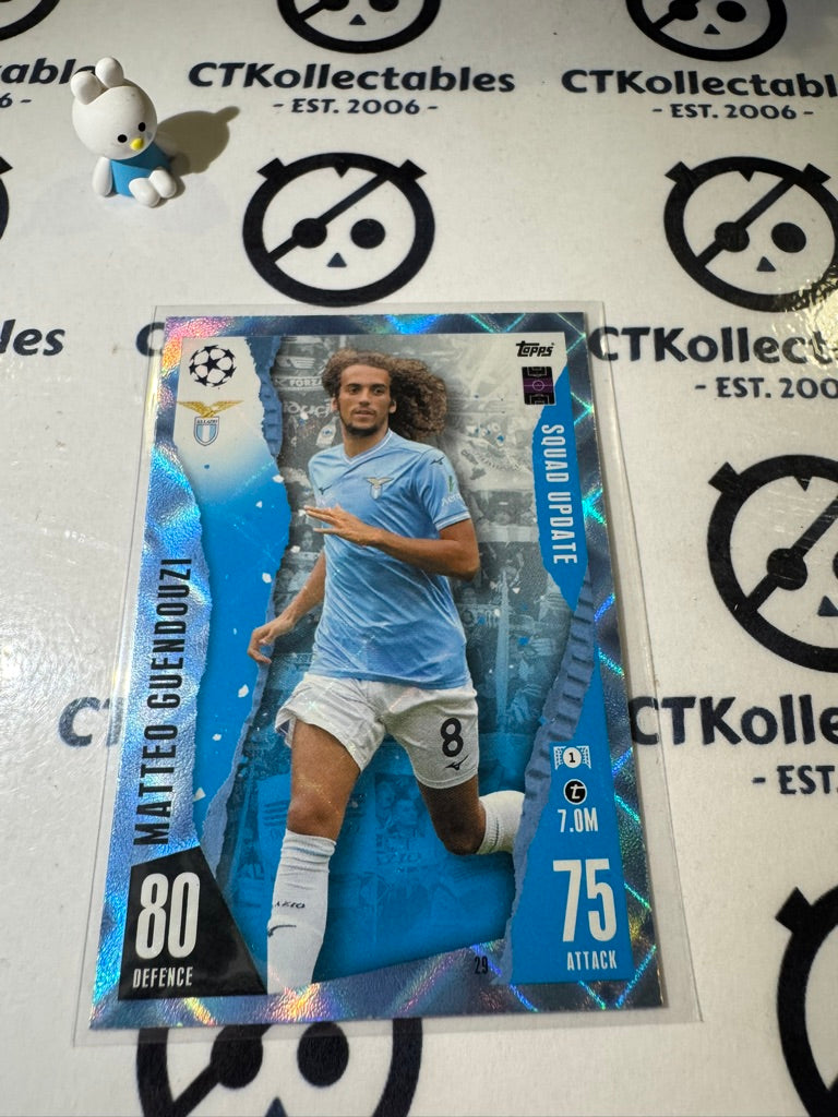 2023-24 TOPPS MATCH ATTAX MATTEO GUENDOUZI CRYSTAL BLUE #29