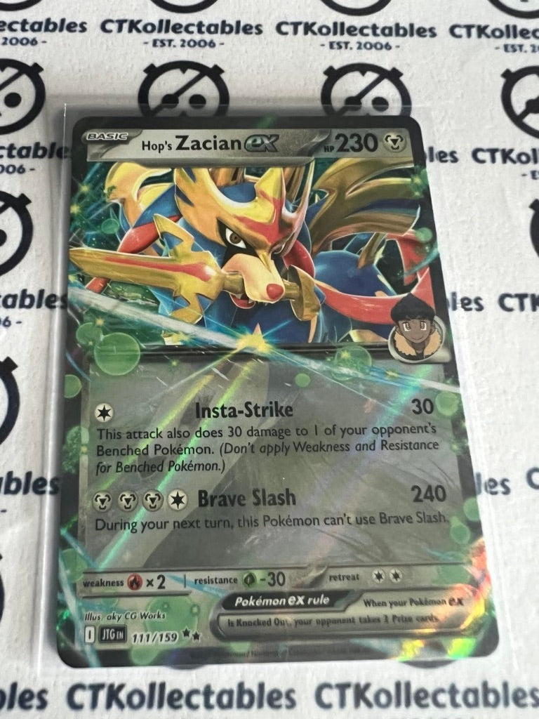 Hop's Zacian EX Double Rare #111/159 Journey Together Pokemon Card TCG