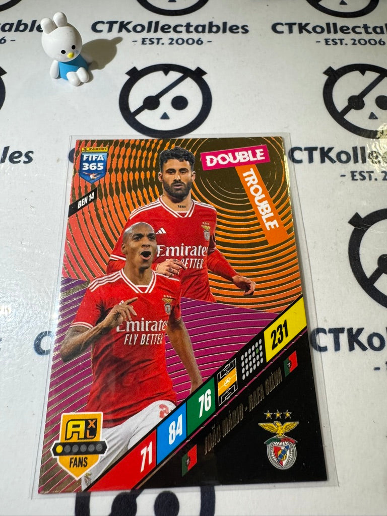 2024 PANINI ADRENALIN XL FIFA 365 MARIO/SILVA DOUBLE TROUBLE #BEN 14 SOCCER CARD