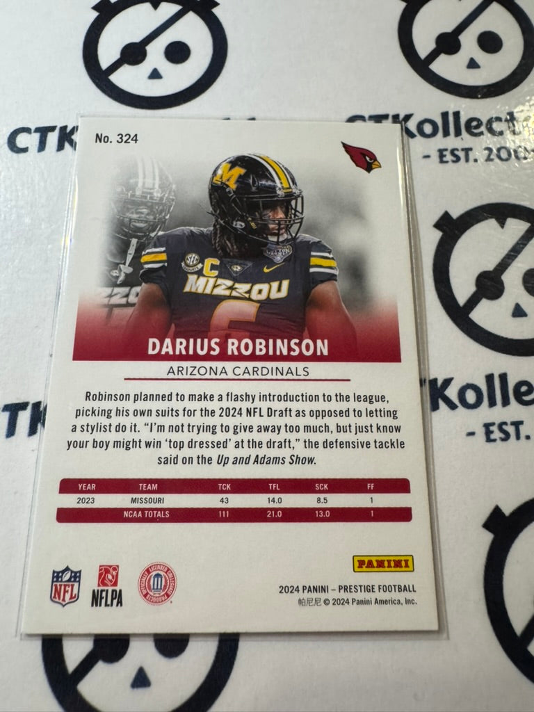 2024 NFL Prestige Rookie Card #324 Darius Robinson Arizona Cardinals