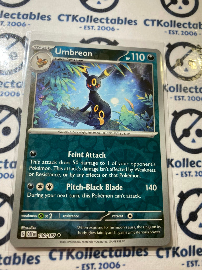 Umbreon Reverse Holo 130/197 2023 Obsidian Flames Pokemon Card
